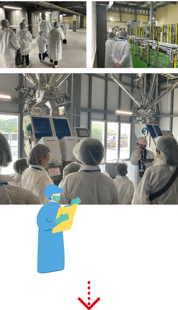 工場内に入室して工場見学